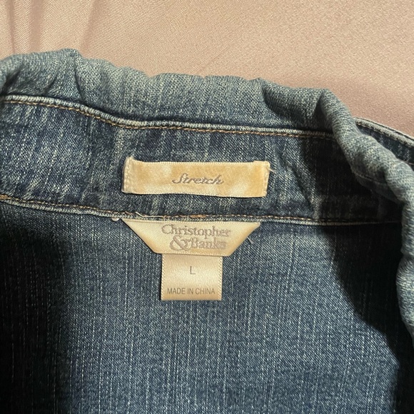 Christopher and Banks stretch jean jacket. Womens large. Very comfy. - Picture 3 of 4